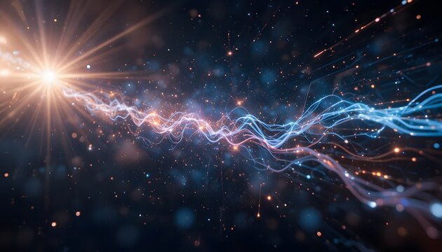 Abstract space background with stars, nebula, and galaxy in the night sky cosmic wallpaper