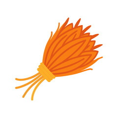 Stylized orange wheat stalks tied together