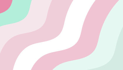 Pastel Pink and Mint Green Wavy Stripes Design for Gentle Backgrounds and Aesthetic Visuals
