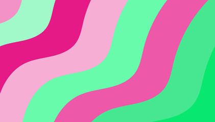 Pastel Swirls: A Soft Abstract Background Featuring Pink and Green Wavy Bands for Gentle Aesthetic Design