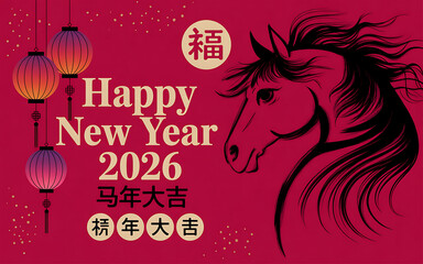 2026 Chinese New Year ,Year of the Horse Greeting Designs