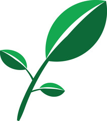 Green Leaf Vector Icon – Eco Nature Symbol for Organic and Environmental Design