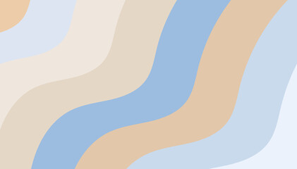 Pastel Wavy Background: Gentle Beige and Blue Abstract Design for Calming Visuals