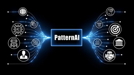 pattern ai network, business and technology concept on black background 