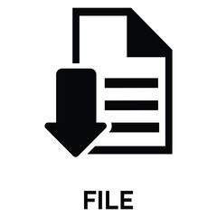 File download icon with downward arrows, representing save file, store file, file transfer, downloading, and content management.