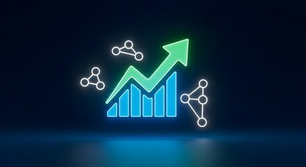 Business growth chart with network connection concept