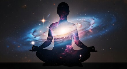 Meditation galaxy silhouette calm yoga