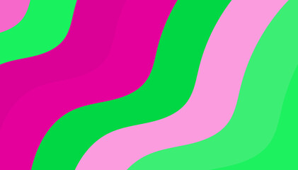 Vibrant Wavy Stripes: Abstract Green & Pink Pattern for Modern Digital Art & Design Projects - Backgrounds