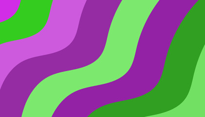 Vibrant Wavy Stripes - Dynamic Abstract Background with Green and Purple Fluid Curves for Modern Design