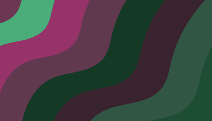 Wavy Gradient Background - Abstract Design with Green and Shades of Purple Color Transition Effect