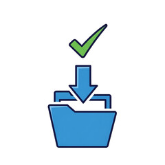 Download icon with green check mark for confirmed file transfer.