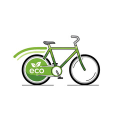 Green eco-friendly bicycle promoting sustainable transportation.