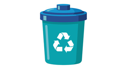 a blue shaker bottle with recycling symbol on front, vector illustration Isolated on white background