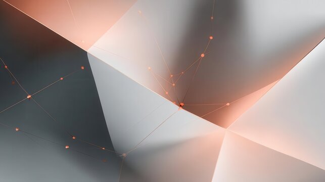 Abstract Geometric Shapes with Network Lines and Dots