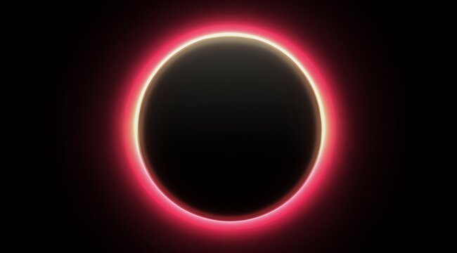 Black and red circle with a red glow. The circle is the center of the image and the red glow surrounds it