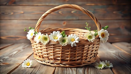 Basket with Daisies