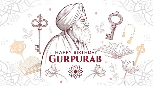 Happy  GURUPURAB JAYANTI with beautiful background 