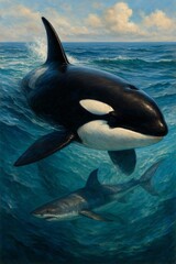 Obraz premium Orca in the water