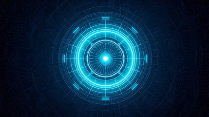 Blue technology circle abstract background for digital future and innovation concept