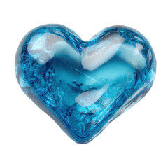 Glossy translucent blue heart png love png symbol png 3D png shiny png glass png gradient png romance png cute png icon png transparent background image