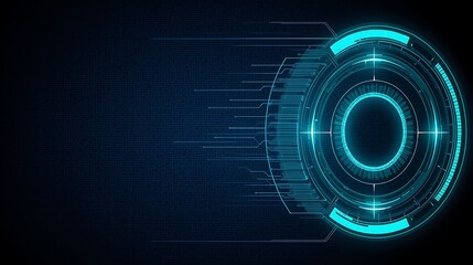 Abstract futuristic technology background with hud interface and digital target scan