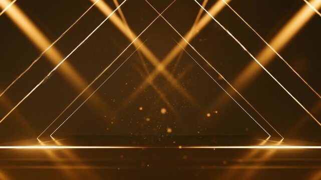 Dynamic golden triangles create a modern abstract background for your next presentation or video project perfect for tech product reveals