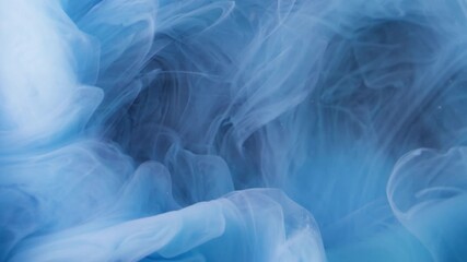 Cloud fume. Liquid splash. Defocused blue color paint water swirling smoke acrylic texture waving on creative dark black art abstraction. - Powered by Adobe