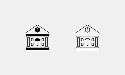 Modern Bank Building icon set vector stock illustration
