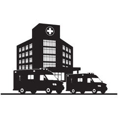 medical ambulance silhouette vector icon 