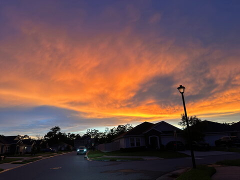 Orange sky during sunset