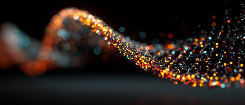 Abstract Light Trails on Dark Background