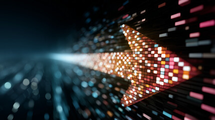 Colorful Pixelated Background with Light Effect