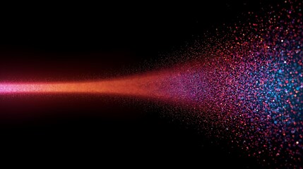 Abstract particle stream background with colorful light effect for design projects