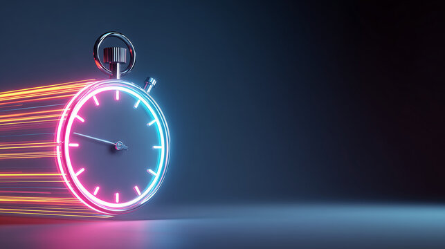 Speed Neon Stopwatch with Lines