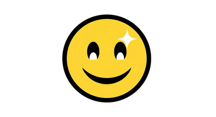 Fototapeta premium Yellow happy smiling face emoticon vector symbol on a white background