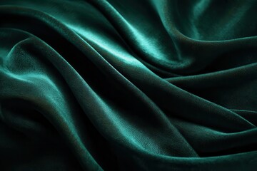 Fototapeta premium Elegant Teal Fabric Texture, Satin Drapes, Rich Backgrounds