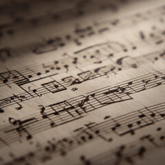 Close-up detailed view of a music sheet.