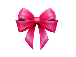 Pink bow ribbon decorative accessory isolated on transparent background elegant and festive suitable for gift wrapping celebration party or fashion accent cheerful and stylish design