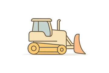 Simple bulldozer side view construction vehicle icon