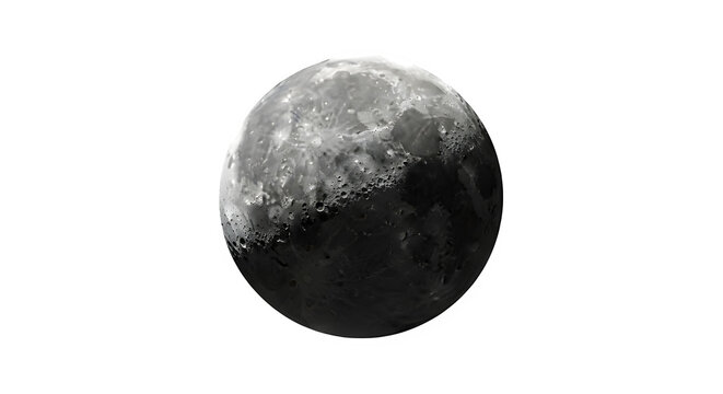 Waxing gibbous moon isolated on transparent background, a phase between half and full moon stage - Powered by Adobe