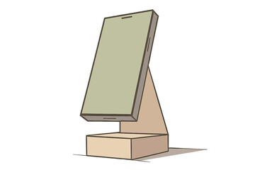 Angled smartphone display stand holder for product presentation mockup