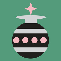 Abstract retro rocket vector illustration with circular background design