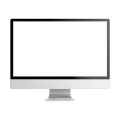 Fototapeta premium Modern desktop computer monitor isolated on transparent background, concept of technology, office equipment and digital workspace design