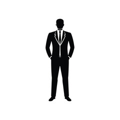 Businessman Silhouette Standing Confident Success Corporate Formal Suit Boss Manager Executive Leadership