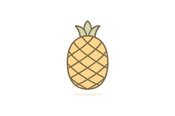 Stylized pineapple fruit icon with crown leaves