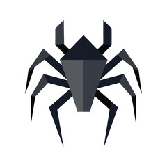 Geometric folded paper spider with eight polygon legs dark gray insect arachnid
