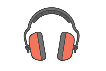 Industrial hearing protection earmuffs icon isolated on white background