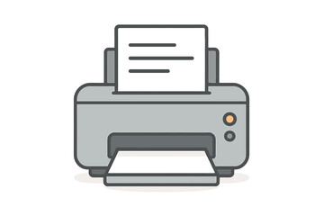 Minimalist desktop printer ejecting a single document page