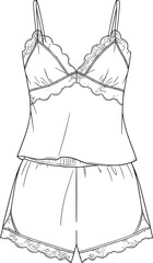 The Allure of Heavy Lace Camisole and Short Pajama Sets