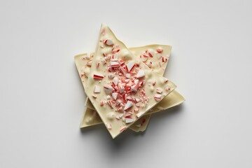 Delicious white chocolate peppermint bark with crushed candy canes
